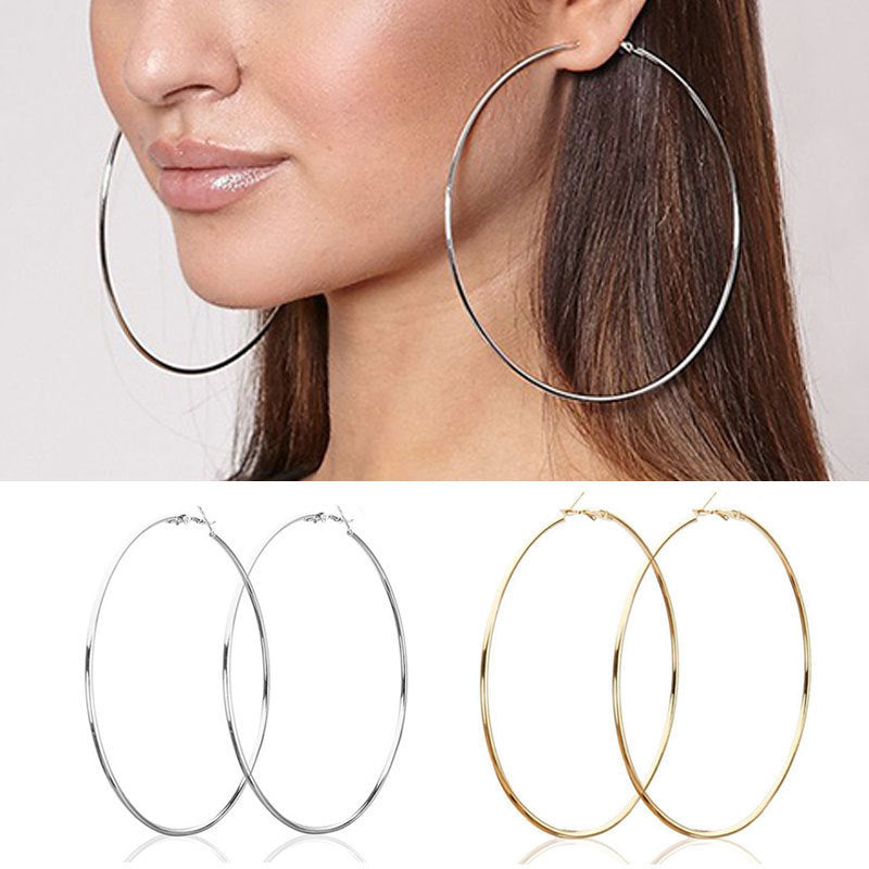 Simple Personality Metal Glossy Surface Ear Hoop Jewelry
