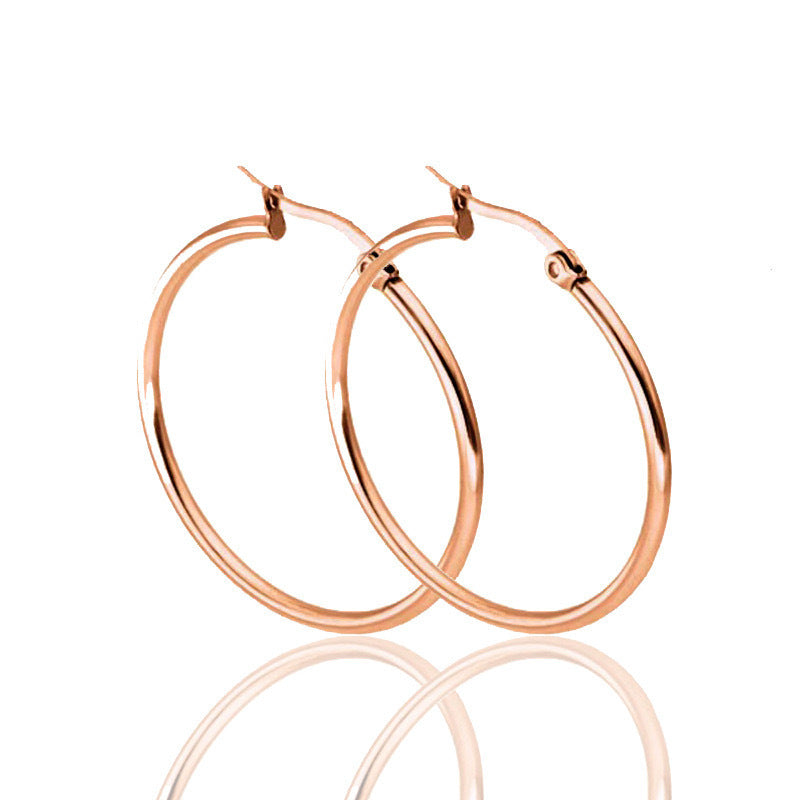 316L Stainless Steel Large Circle Coil Earrings