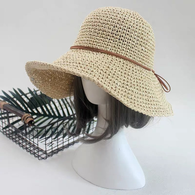 Woven Brim Straw HatSunshade Foldable Travel Beach Straw Hat
