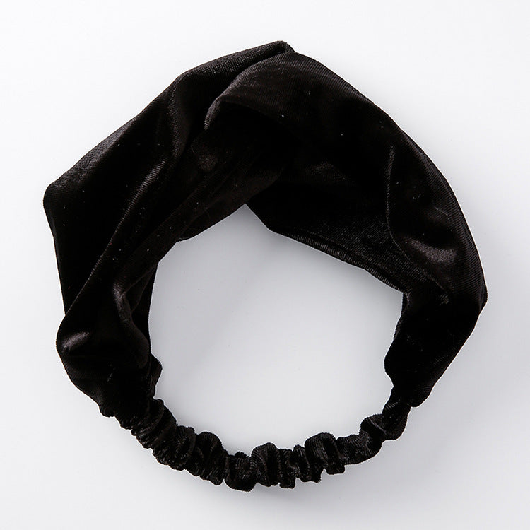 Velvet cross wide-brimmed hair band elastic stretch headband hair band hair accessories