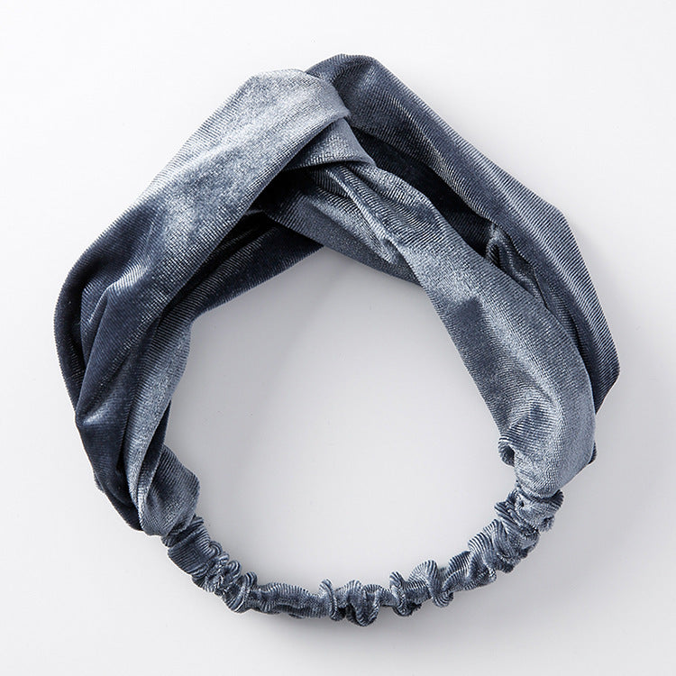 Velvet cross wide-brimmed hair band elastic stretch headband hair band hair accessories