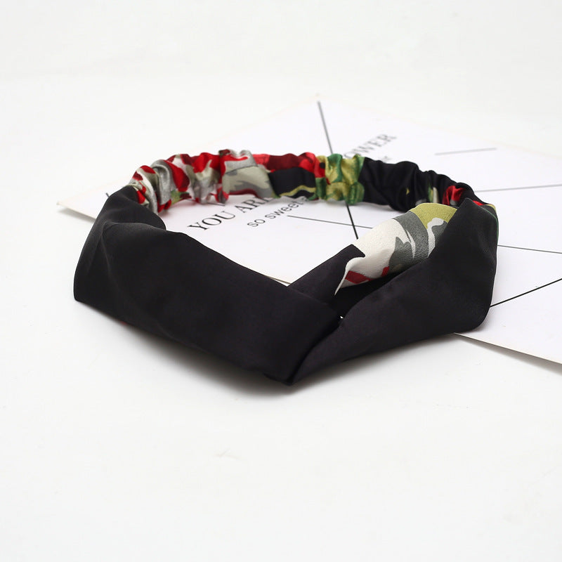 Cross Elastic Headband Chiffon Silk Headband