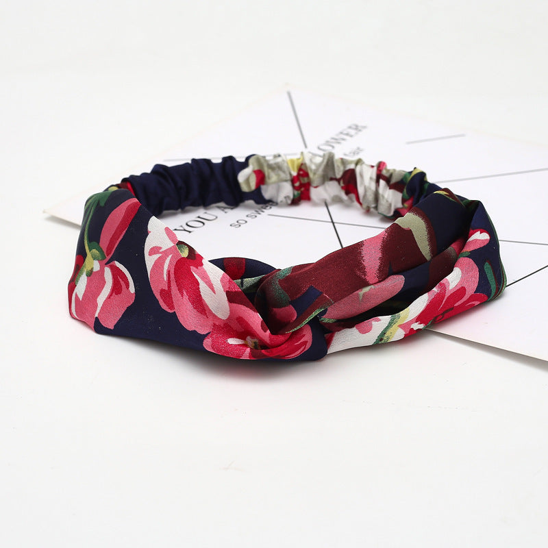 Cross Elastic Headband Chiffon Silk Headband