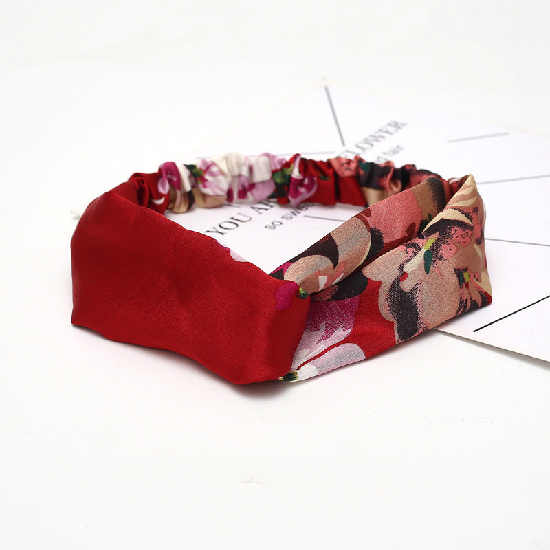 Cross Elastic Headband Chiffon Silk Headband