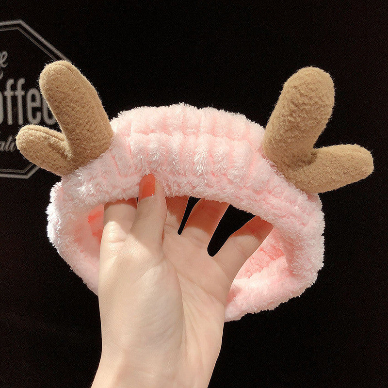 Face Wash Hair Band Rabbit Ears Hair Band Plush Bow Headband