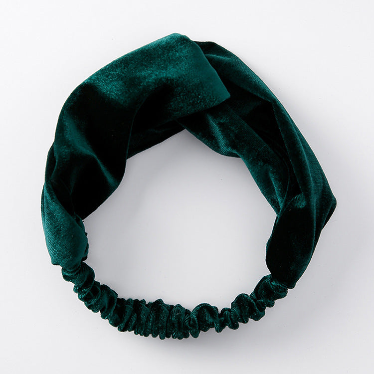 Velvet cross wide-brimmed hair band elastic stretch headband hair band hair accessories