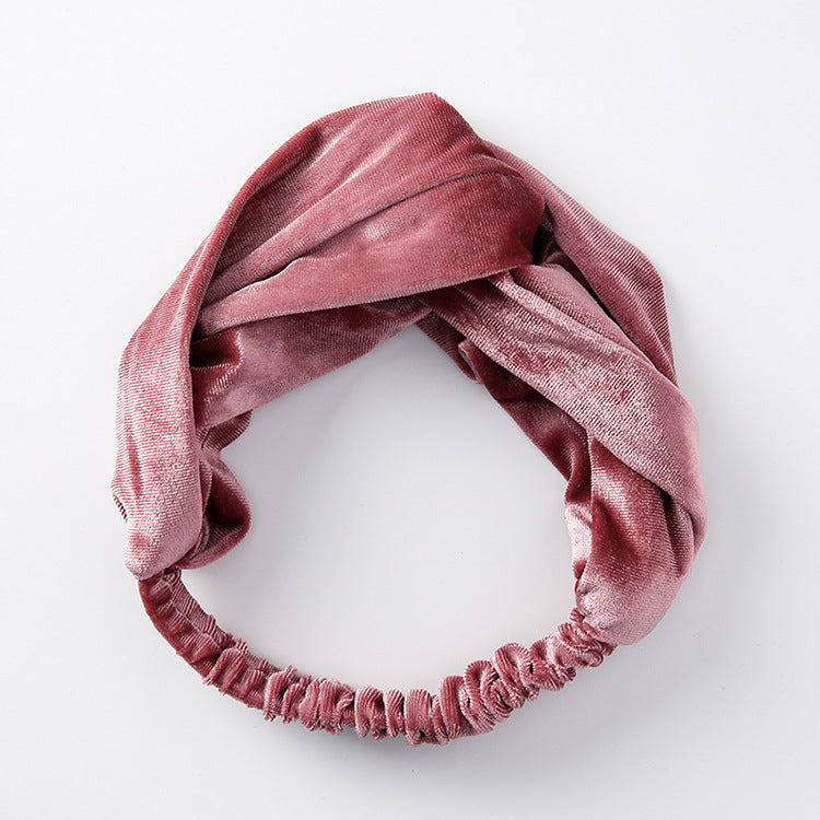 Velvet cross wide-brimmed hair band elastic stretch headband hair band hair accessories