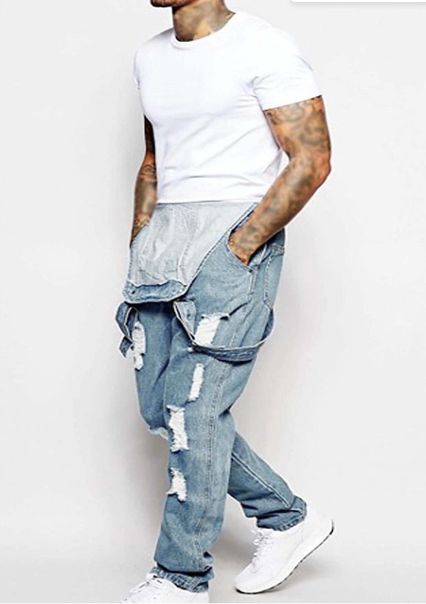 Fashion Men's Sling Denim Romper