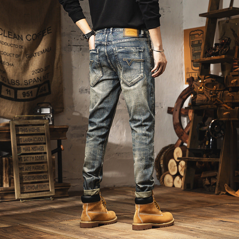 Retro Heavy Washed Jeans For Men