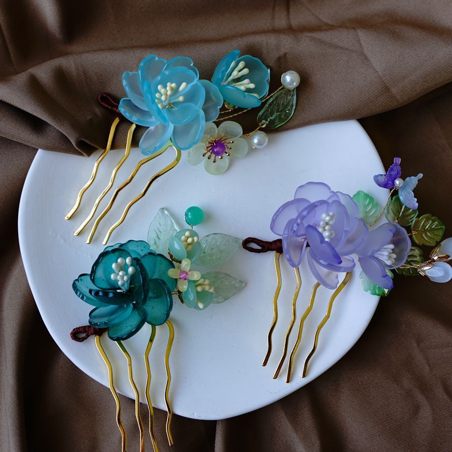 Hanfu Cheongsam Performance Glazed Jewelry Flowers