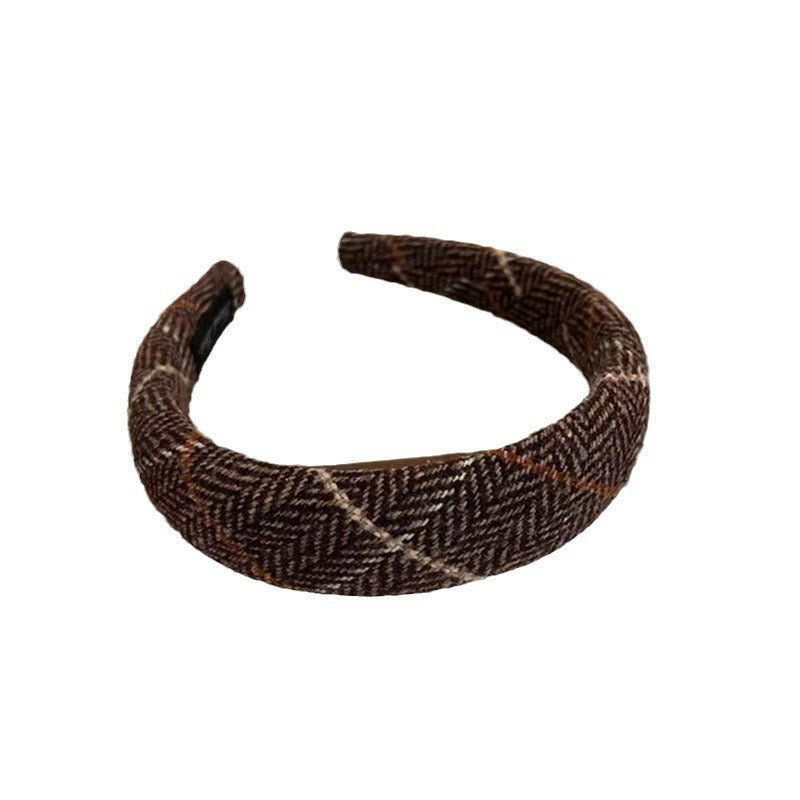 Autumn And Winter New Classic Plaid Sponge Headband
