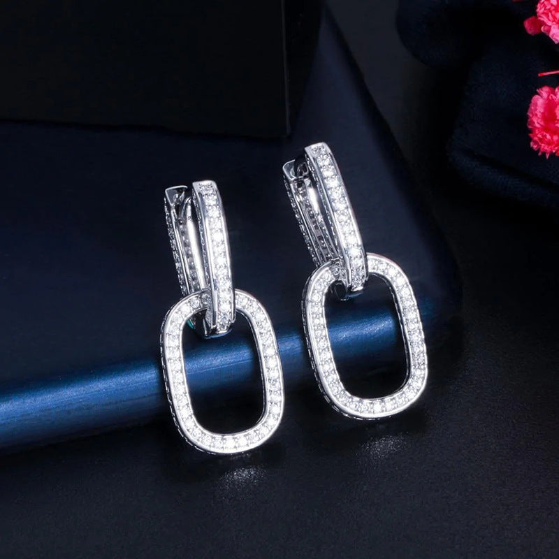 Design Sense Earrings Female Personality Buckle