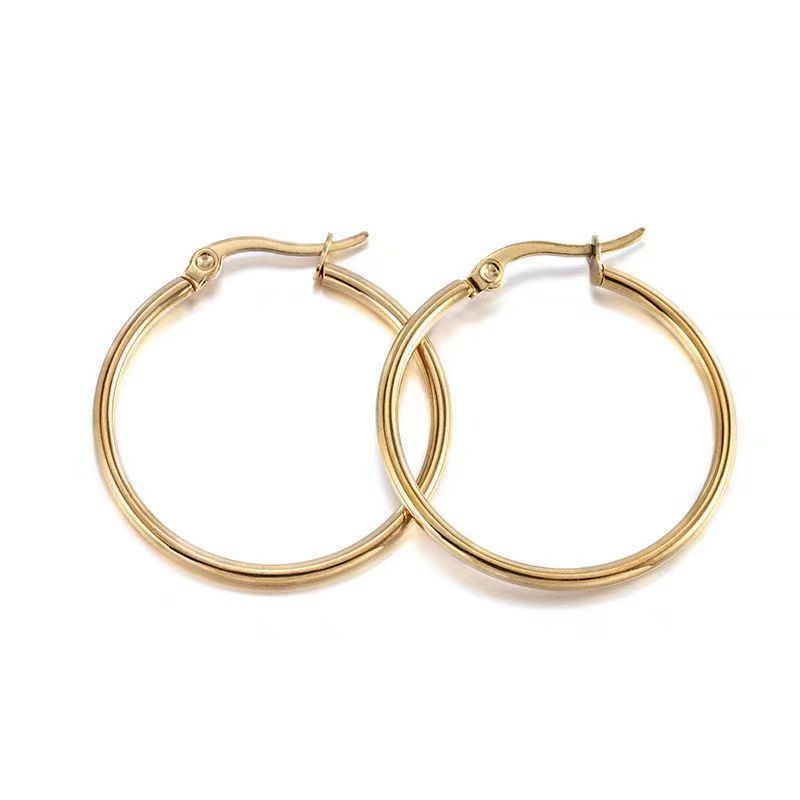 316L Stainless Steel Large Circle Coil Earrings
