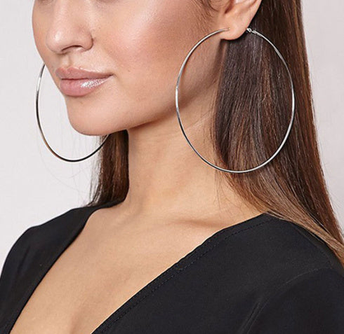 Simple Personality Metal Glossy Surface Ear Hoop Jewelry