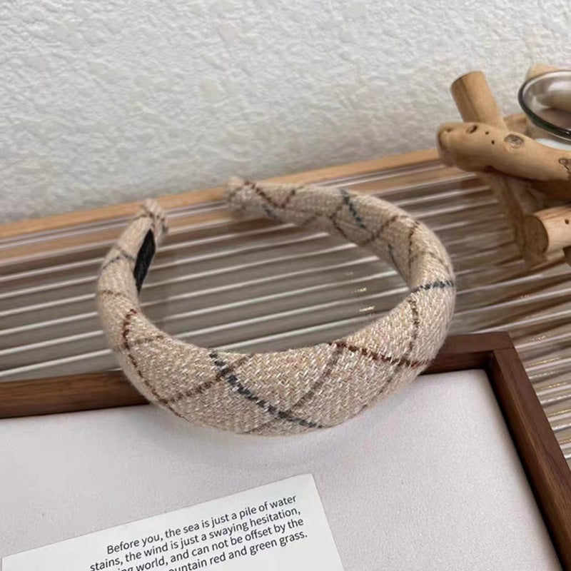 Autumn And Winter New Classic Plaid Sponge Headband