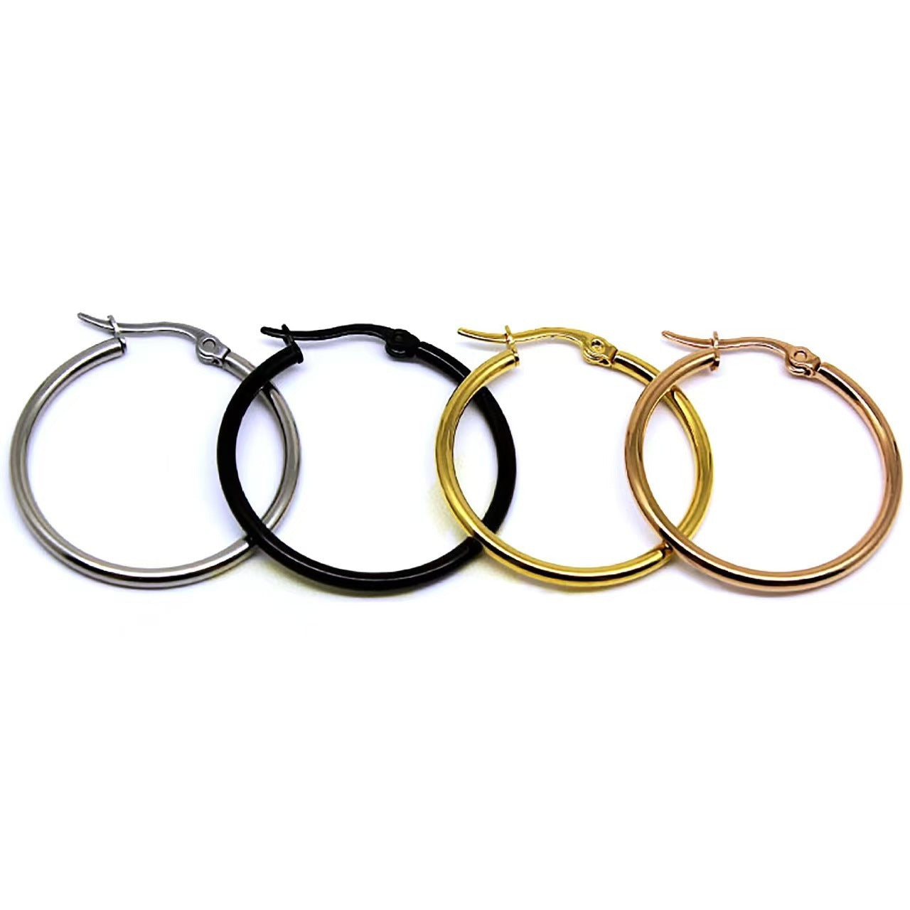 316L Stainless Steel Large Circle Coil Earrings