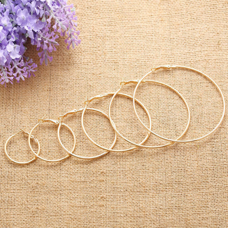 Simple Personality Metal Glossy Surface Ear Hoop Jewelry