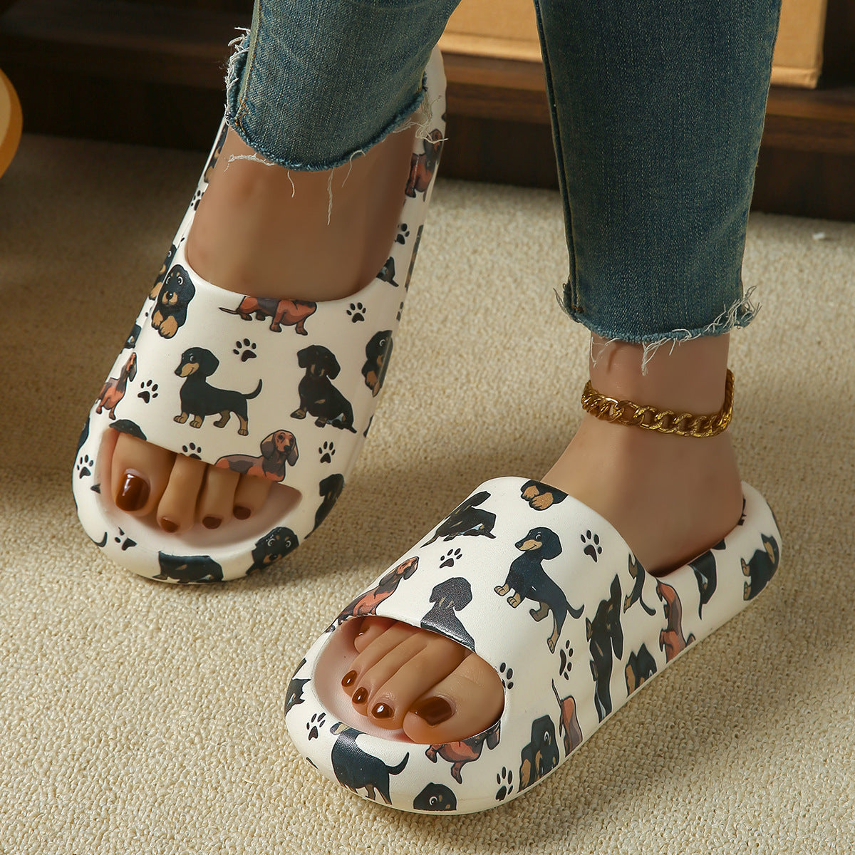 Women's Sausage Dog Thick-soled Home Slippers