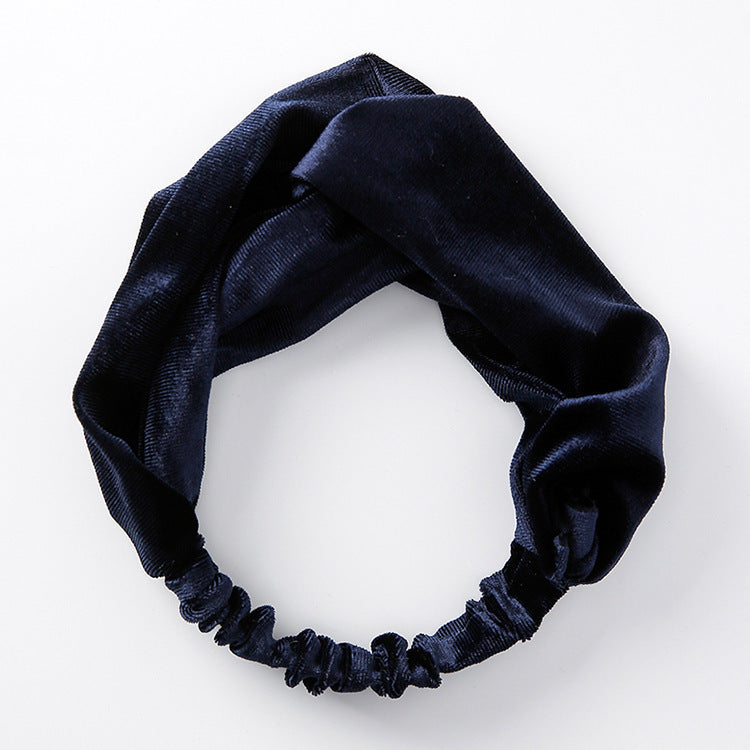 Velvet cross wide-brimmed hair band elastic stretch headband hair band hair accessories