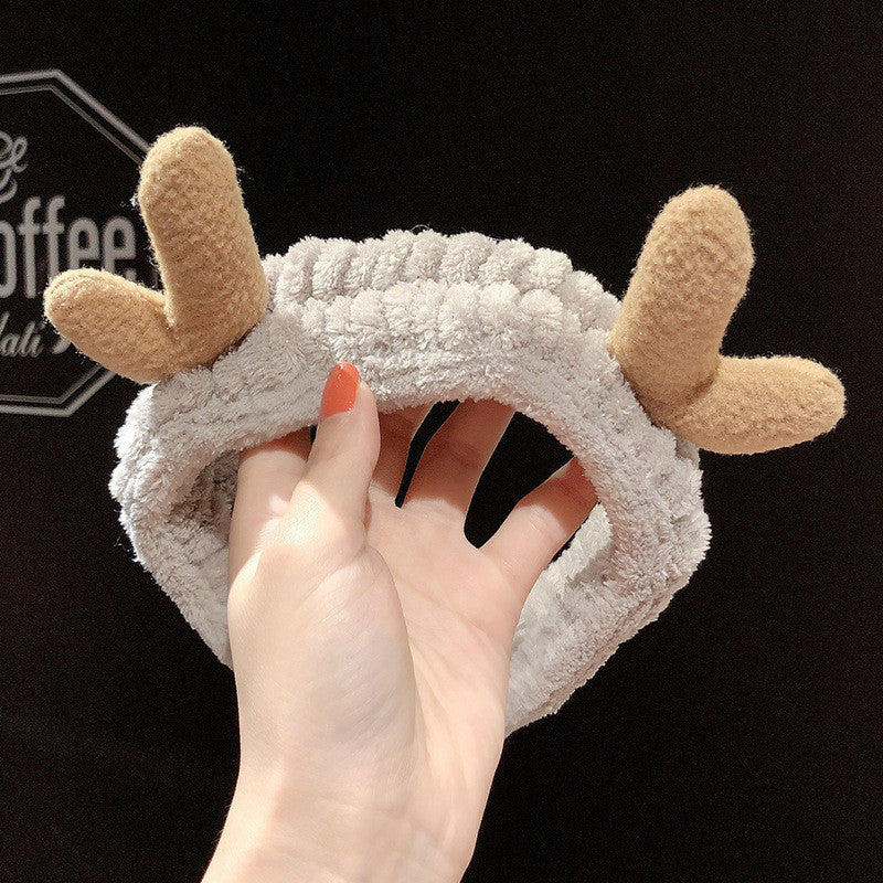 Face Wash Hair Band Rabbit Ears Hair Band Plush Bow Headband