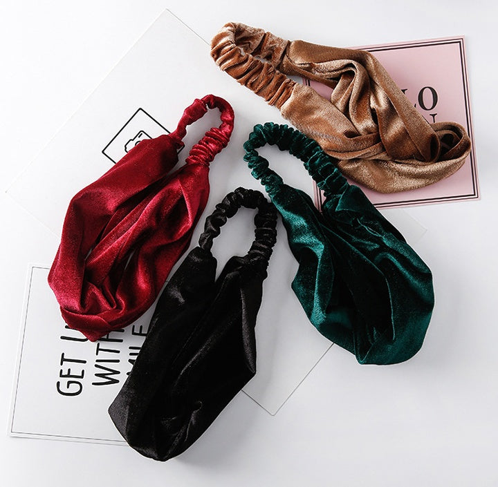 Velvet cross wide-brimmed hair band elastic stretch headband hair band hair accessories