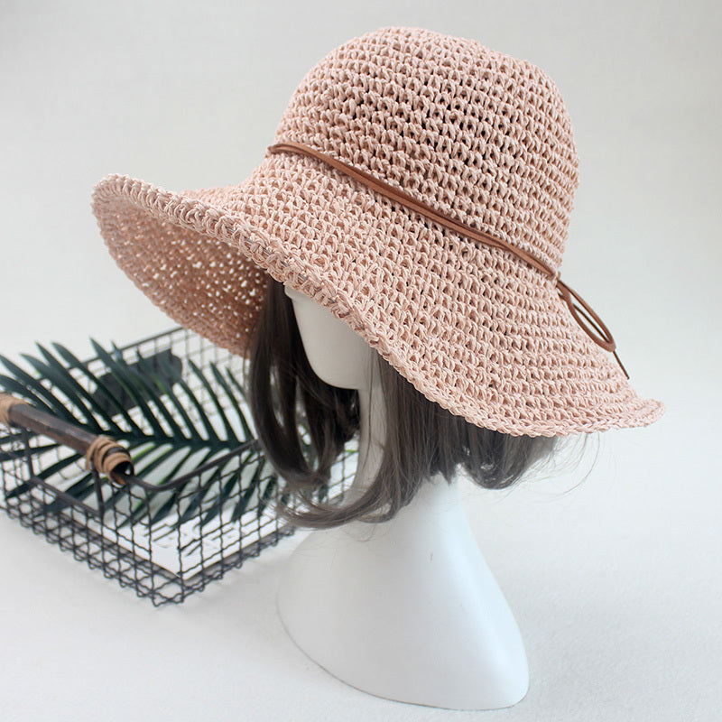 Woven Brim Straw HatSunshade Foldable Travel Beach Straw Hat