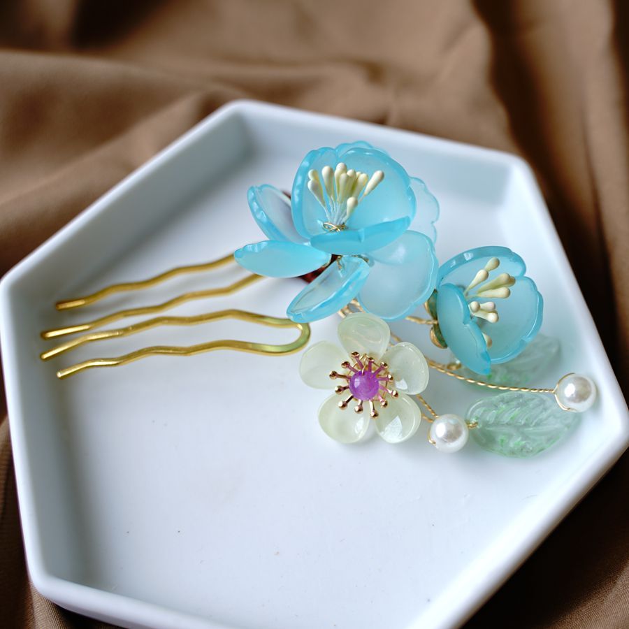 Hanfu Cheongsam Performance Glazed Jewelry Flowers