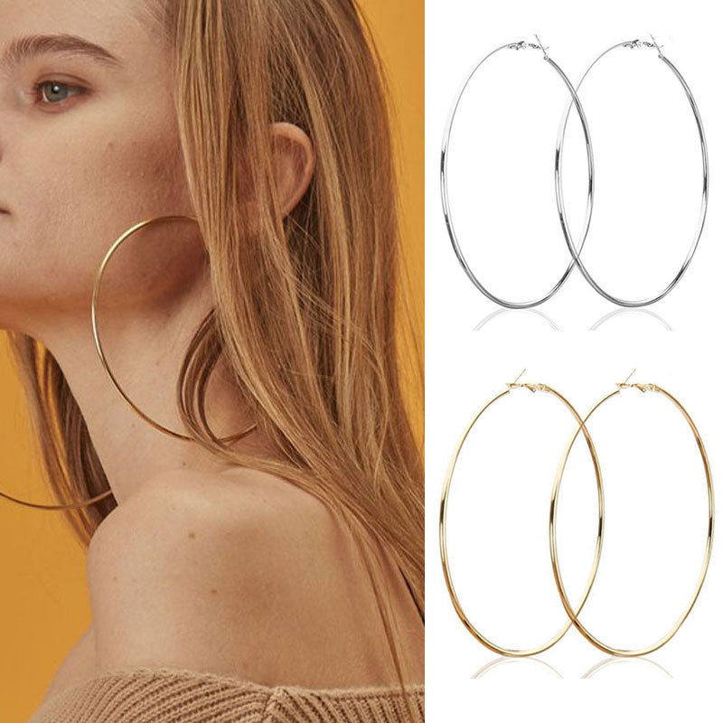Simple Personality Metal Glossy Surface Ear Hoop Jewelry