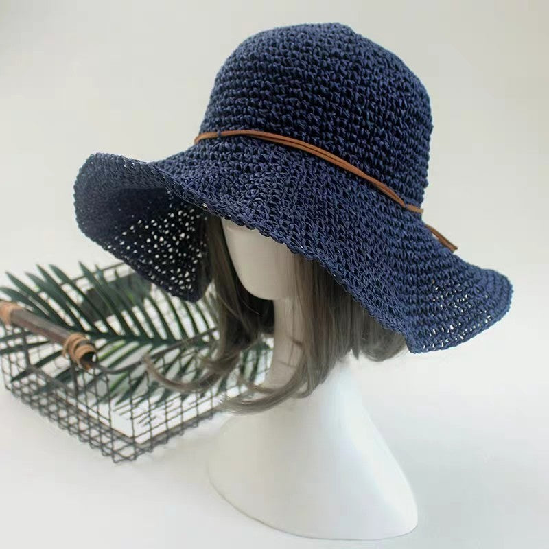 Woven Brim Straw HatSunshade Foldable Travel Beach Straw Hat
