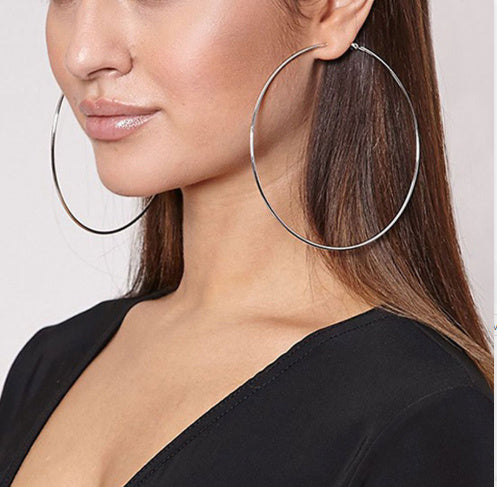 Simple Personality Metal Glossy Surface Ear Hoop Jewelry