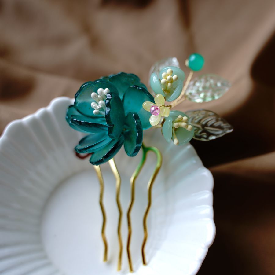 Hanfu Cheongsam Performance Glazed Jewelry Flowers