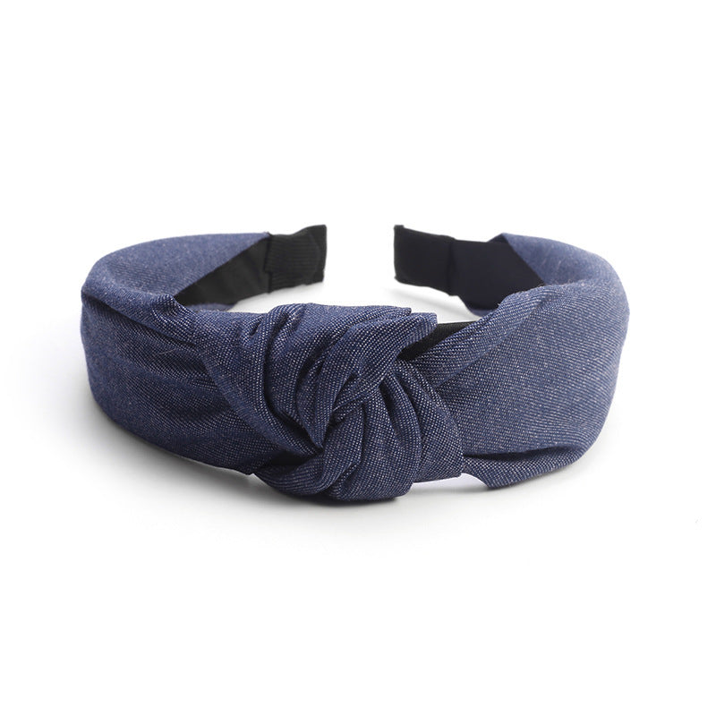 Denim art knotted headband