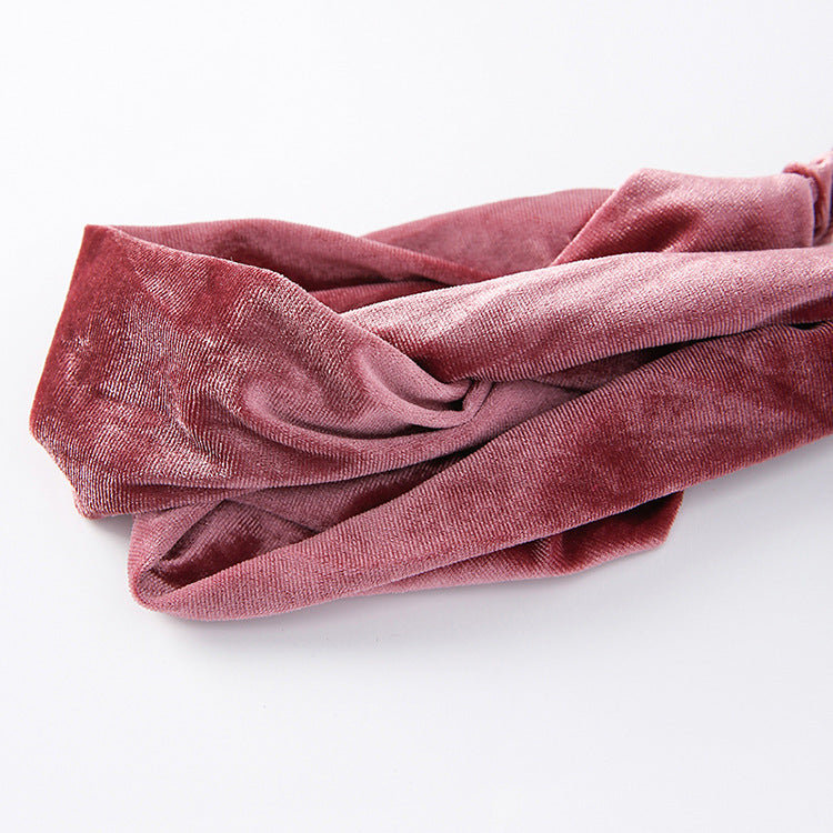 Velvet cross wide-brimmed hair band elastic stretch headband hair band hair accessories