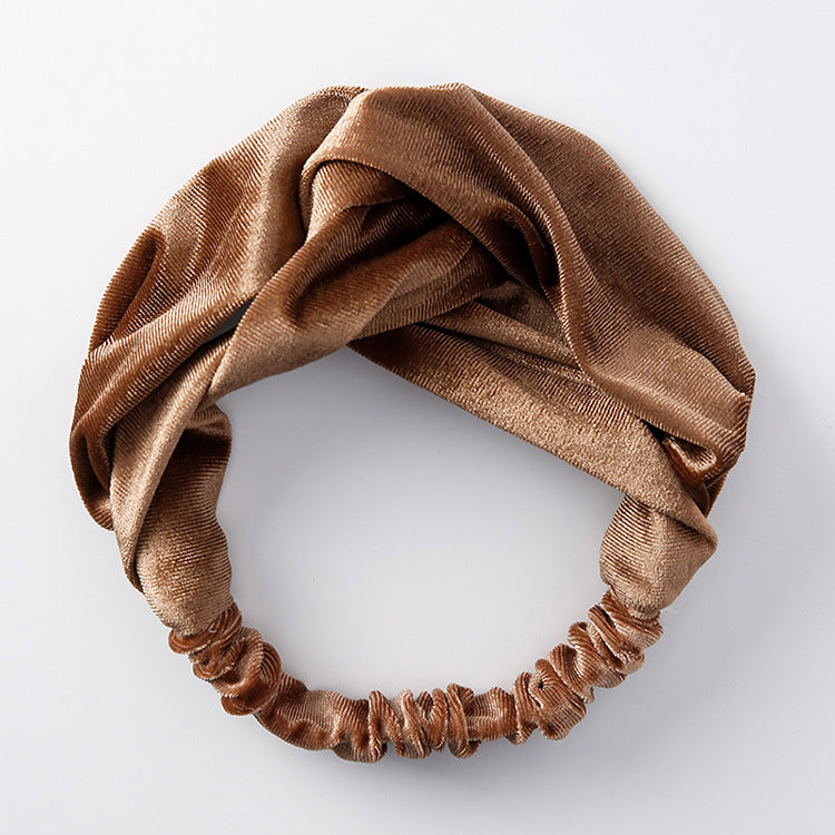 Velvet cross wide-brimmed hair band elastic stretch headband hair band hair accessories
