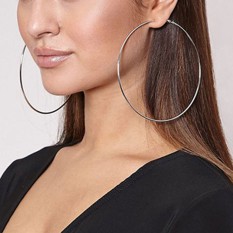 Simple Personality Metal Glossy Surface Ear Hoop Jewelry