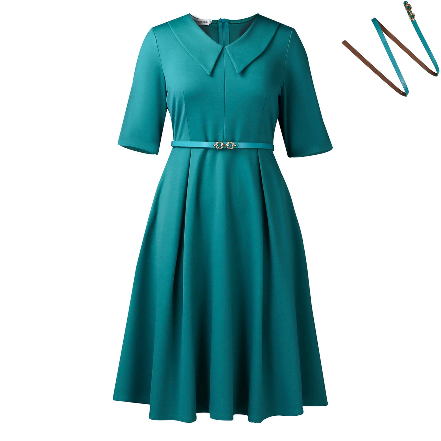 Elegant Solid Color Half Sleeve African Dress