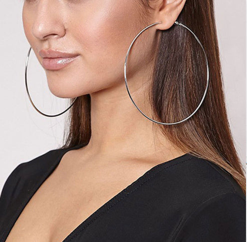 Simple Personality Metal Glossy Surface Ear Hoop Jewelry