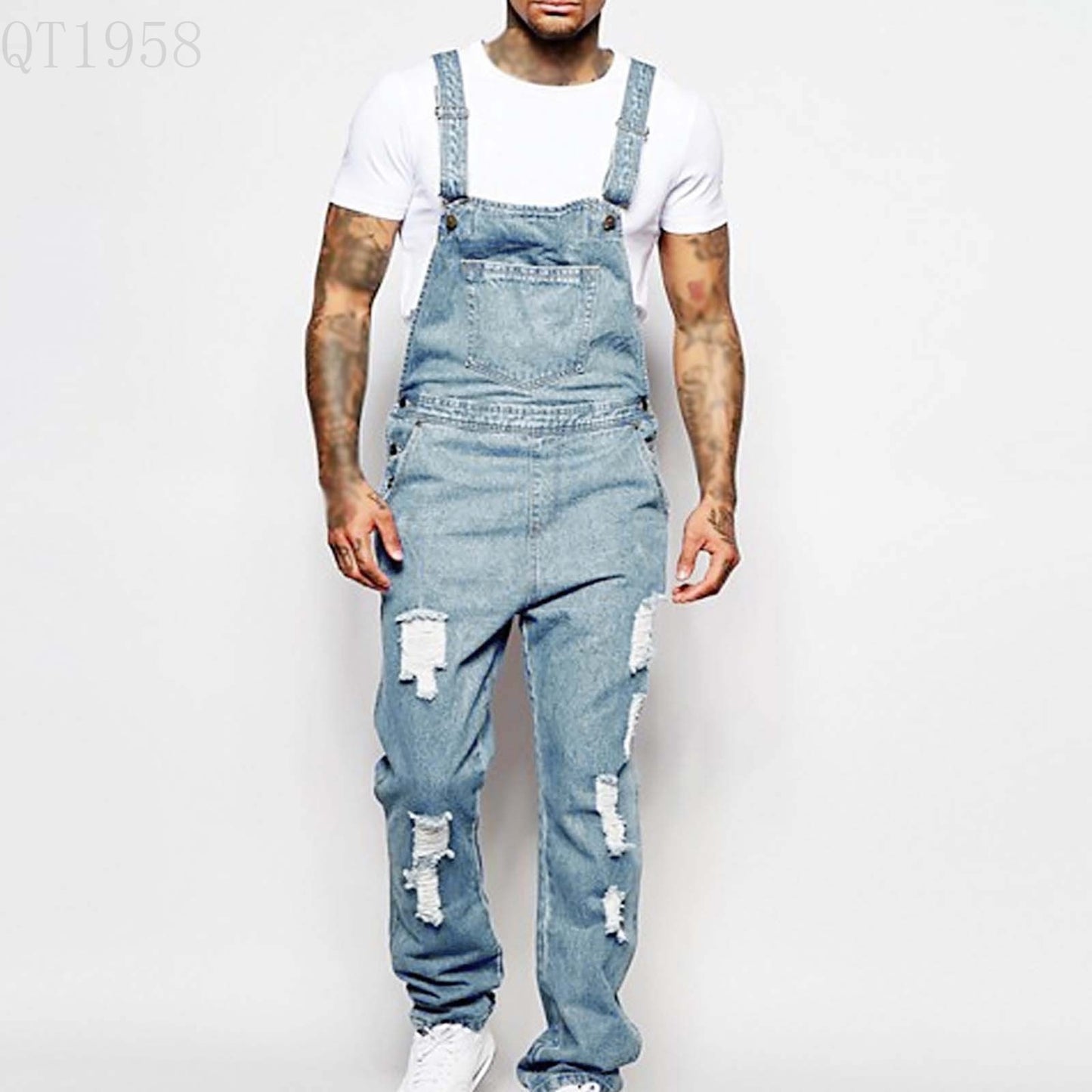 Fashion Men's Sling Denim Romper