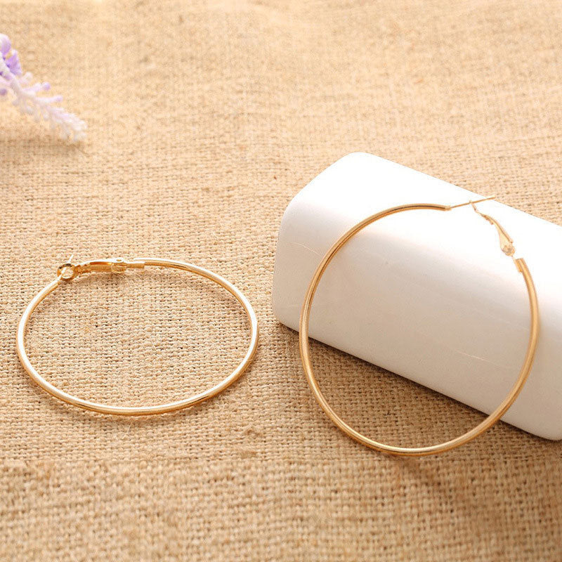 Simple Personality Metal Glossy Surface Ear Hoop Jewelry