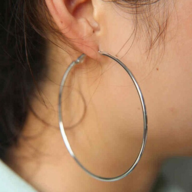 Simple Personality Metal Glossy Surface Ear Hoop Jewelry