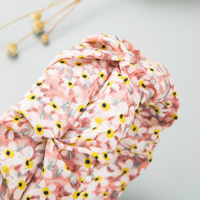 Trendy Boho Daisy Pleated Headband Chiffon
