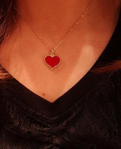 Love Heart Necklace Clavicle Chain